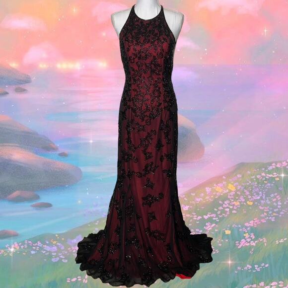 Whimsigoth fairy 100% silk beaded prom dress - Picture 1 of 8